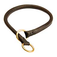 1/2 inch (12 mm) Training Rounded Leather Dog Choke Collar 1/2 inch (12 mm) Training Rounded Leather Dog Choke Collar