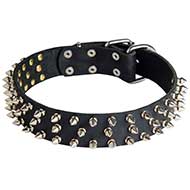 Spiked Design Leather Dog Collar For Large Dog Breeds