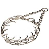 Chrome Plated Dog Pinch Prong Collar for Behavioral Correction