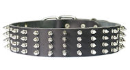 2 inch Wide Leather Spiked Dog Collar for Training and Walking 2 inch Wide Leather Spiked Dog Collar for Training and Walking