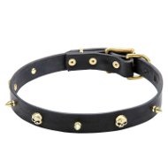 'Rock the Goth' Pure Leather Dog Collar 'Rock the Goth' Pure Leather Dog Collar