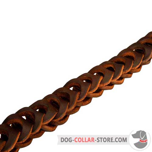 Braiding of Designer Leather Dog Choke Collar