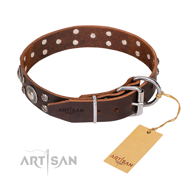 Tear-proof leather collar for your handsome pet