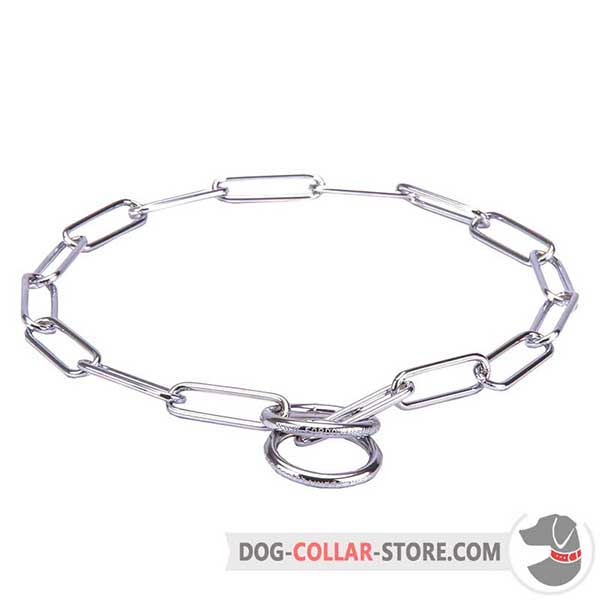 Dog fur saver collar made of chrome-plated steel