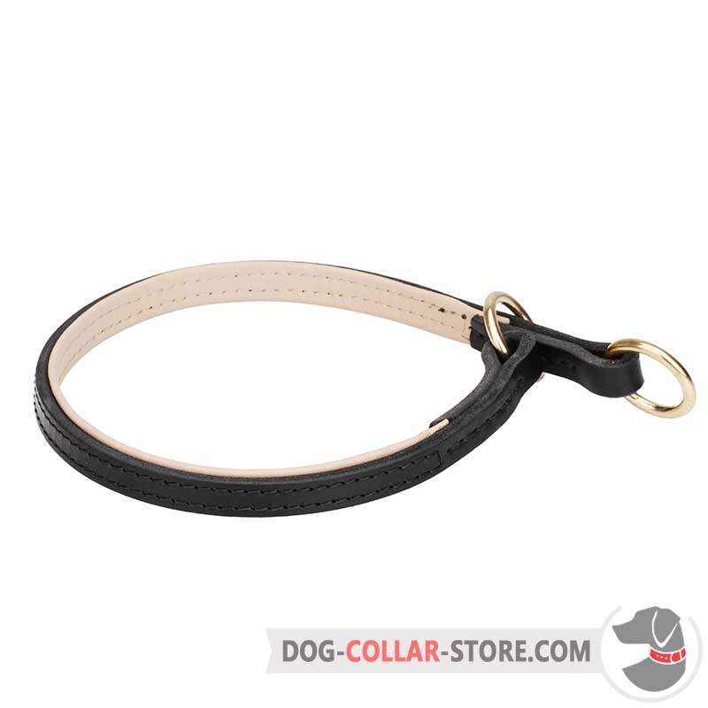 Genuine Leather Slip Dog Collars for Large Dogs Choke Training Big Dog Collar 