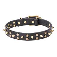 'Space Travel' Dog Leather Collar with Decorations 'Space Travel' Dog Leather Collar with Decorations