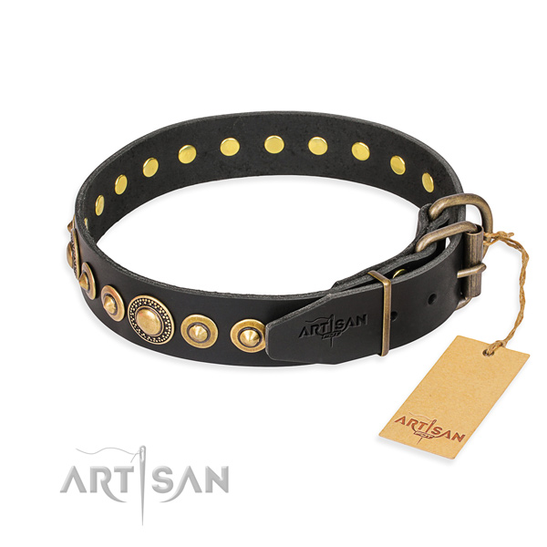 Best quality full grain leather collar made for your doggie