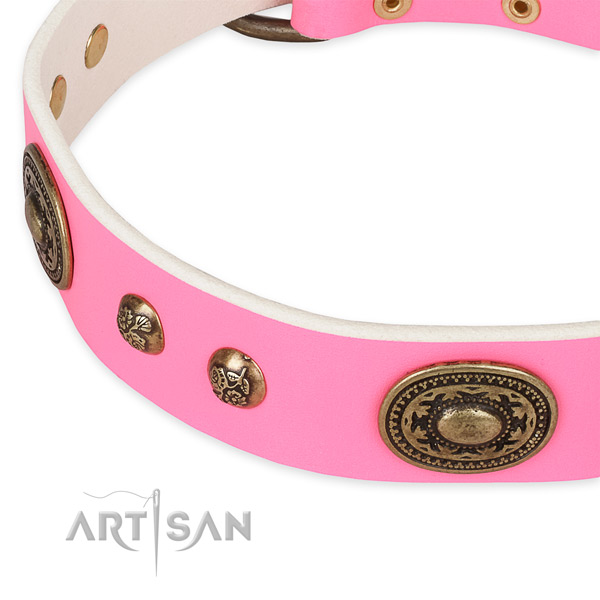 Stylish design leather collar for your beautiful dog