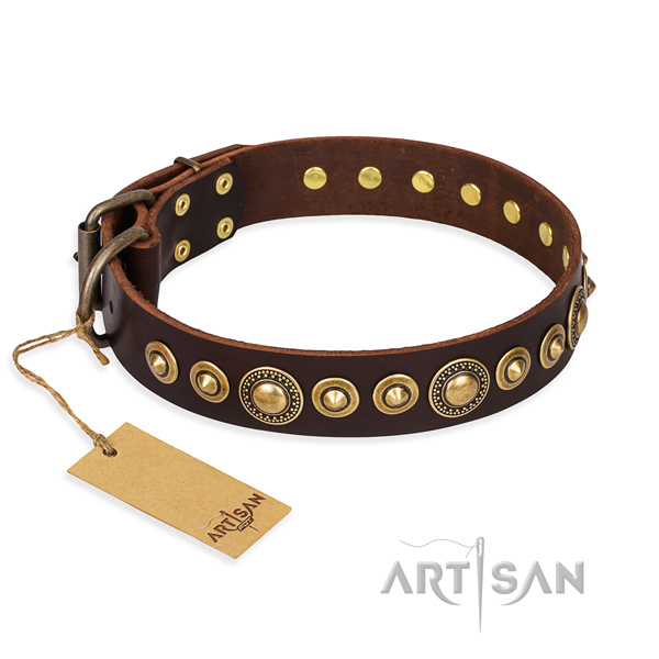 Top notch full grain leather collar created for your pet