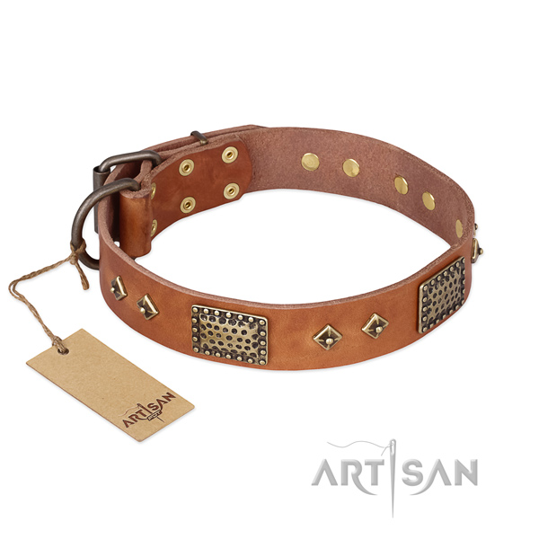Inimitable full grain genuine leather dog collar for basic training