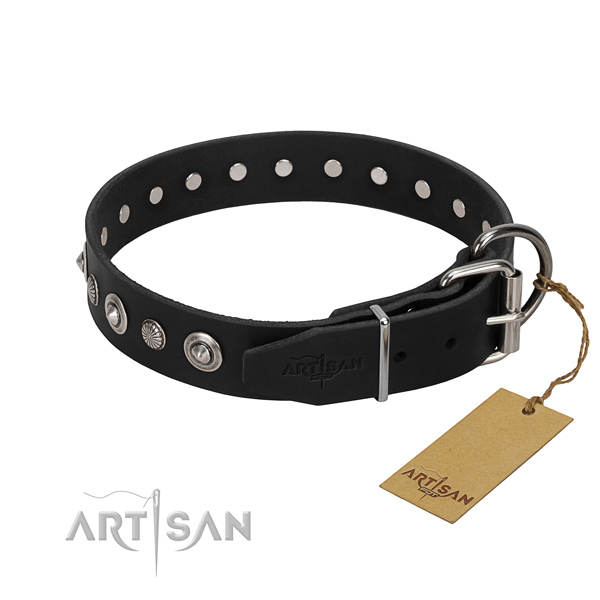 High quality leather dog collar with exquisite studs