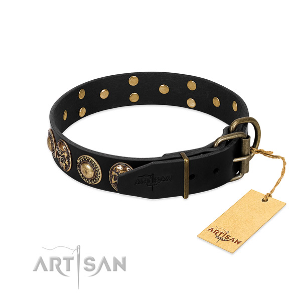 Strong fittings on comfy wearing dog collar