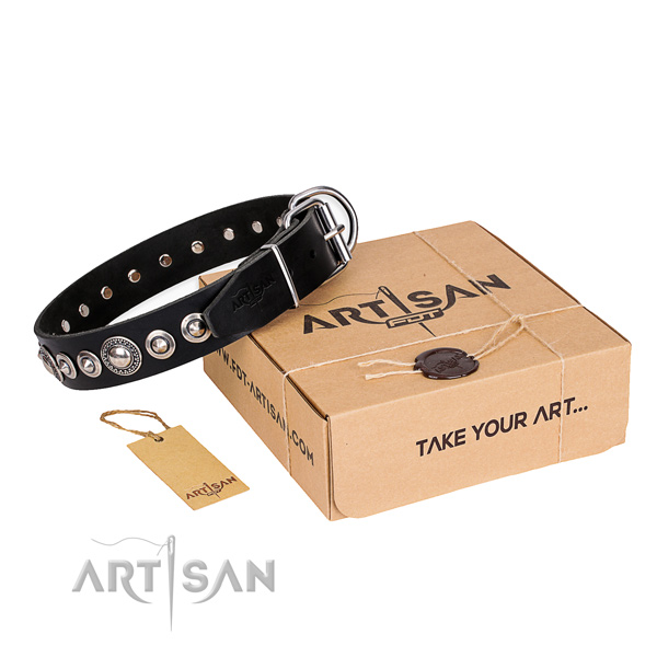 Best quality full grain leather dog collar