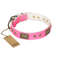 "Frenzy Candy" FDT Artisan Decorated Pink Leather dog Collar "Frenzy Candy" FDT Artisan Decorated Pink Leather dog Collar