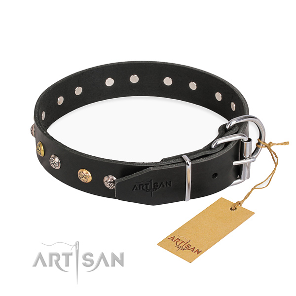 Quality full grain leather dog collar created for handy use