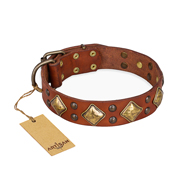 "Flight of Fancy" FDT Artisan Adorned Leather dog Collar "Flight of Fancy" FDT Artisan Adorned Leather dog Collar