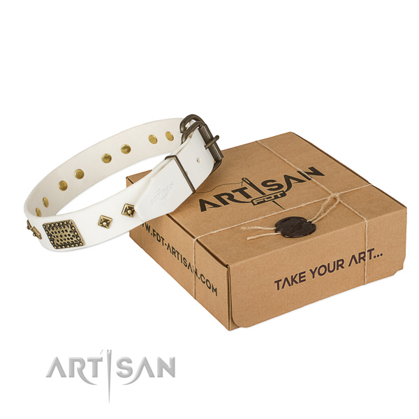 Handcrafted full grain leather collar for your beautiful dog