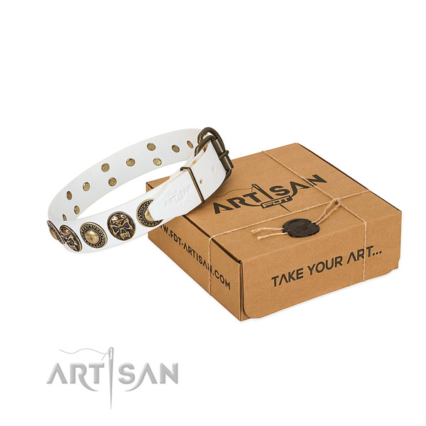 Durable hardware on dog collar for comfy wearing