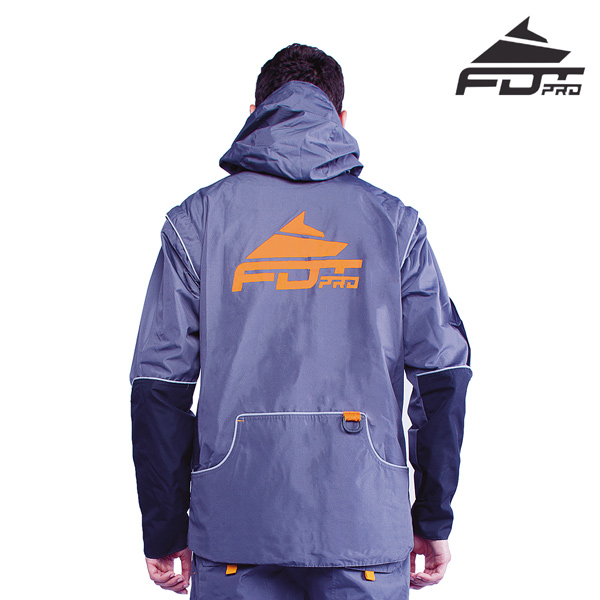 FDT Pro Dog Training Jacket of Grey Color with Handy Side Pockets