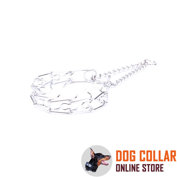 Finest quality chrome plated steel pinch collar for obedience training