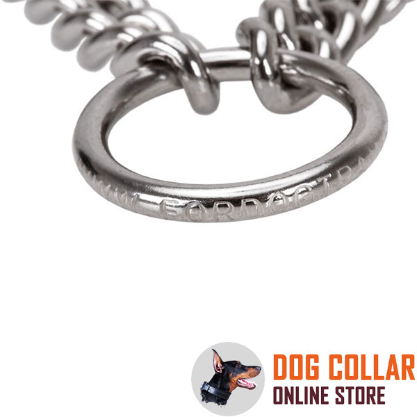Strong prong collar with rust proof stainless steel links